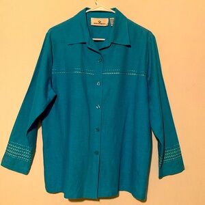 Erin London Silk/linen blend Button Down Shirt NWOT